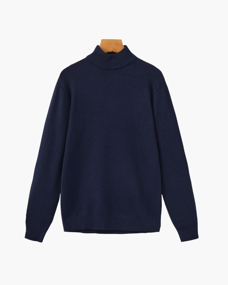 Essential Ribbed Mock Neck Sweater - Old Money