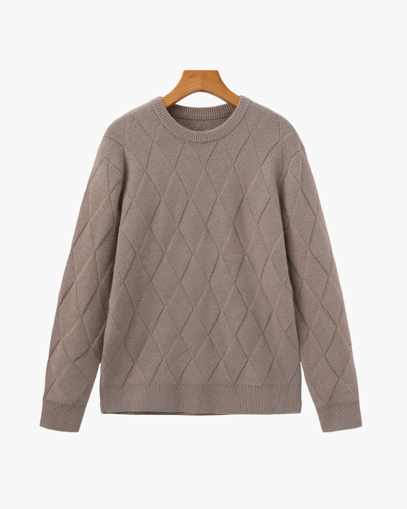 Diamond Knit Crewneck Sweater - Old Money